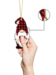 Putuo Decor 普陀裝飾1入組快樂假期木質掛飾,ho Ho Ho Joy Jingling Bell Gnome Reindeer Christmas Tree Stocking Snowman,木質牆藝裝飾,適用於家庭聖誕派對壁爐門廊農舍送禮