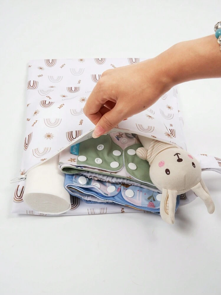3pcs Rainbow Floral Pattern Baby Diaper Wet/Dry Bag / Storage Bagbaby Shower Family Decorations Gifts - Multicolor - View 6