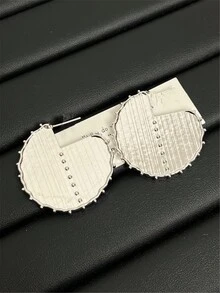 1pair European & American Exaggerated & Minimalist Design Hoop Earrings Suitable For Daily Wear - Silver - View 5