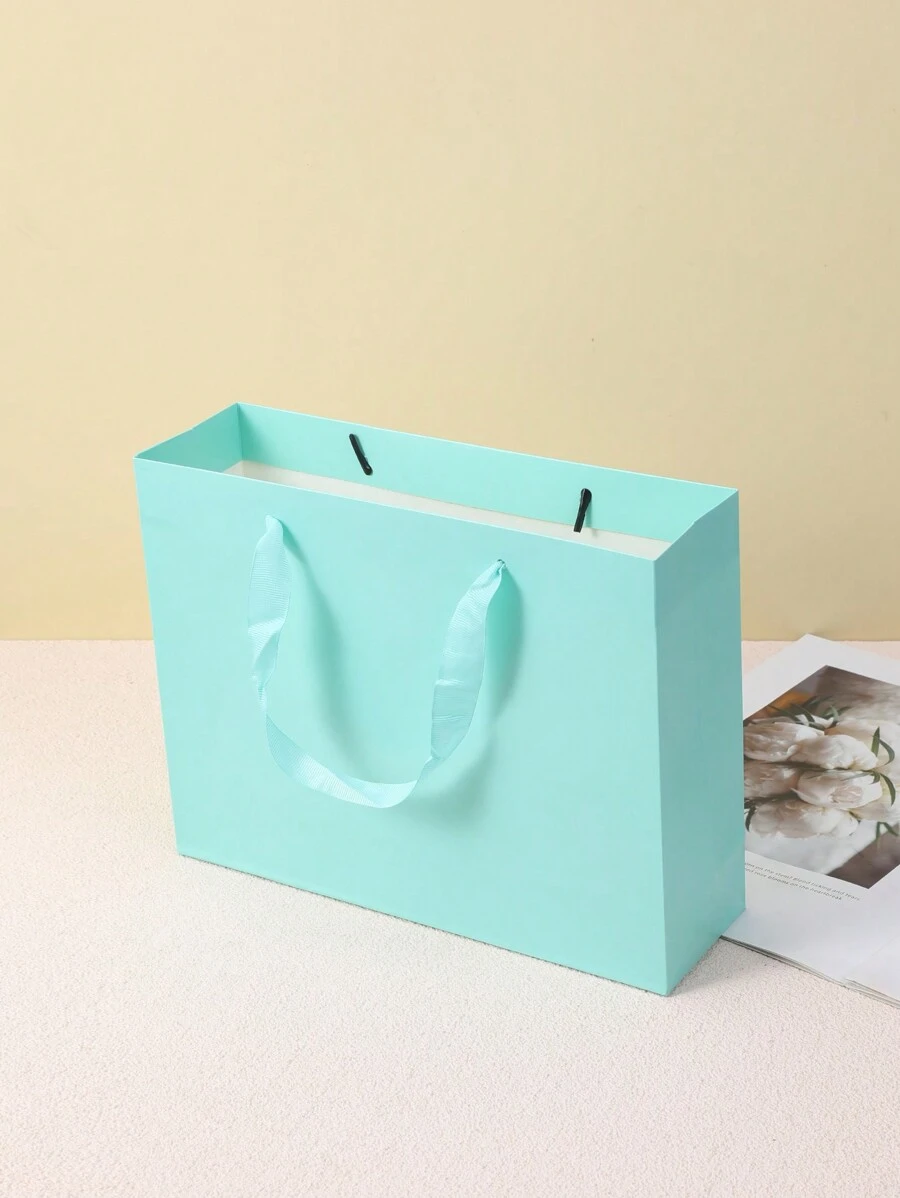 1pc/5pcs Set Simple Gift Packaging Bags, Suitable For Holiday Gifts - Mint Green - View 1