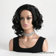 短卷鬆波頭合成女士假髮,人髮高溫線耐熱假髮,cosplay頭飾萬聖節服裝配件假髮,日常使用