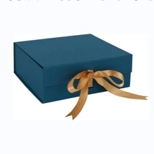Luxury Gift Box with Ribbon,Magnetic Gift Box with Lids,Large Present Boxes,Gift Packaging Decorative Box,Presentation Box for Gifts,22x18x8cm Gift Cardboard Box for Party Gift Packaging Navy Blue - Navy Blue - View 1