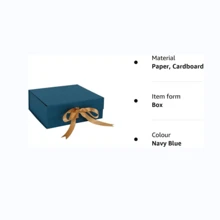 Luxury Gift Box with Ribbon,Magnetic Gift Box with Lids,Large Present Boxes,Gift Packaging Decorative Box,Presentation Box for Gifts,22x18x8cm Gift Cardboard Box for Party Gift Packaging Navy Blue - Navy Blue - View 8
