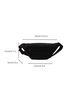 Bolso de cintura/riñonera deportiva de unicolor y versátil para mujer