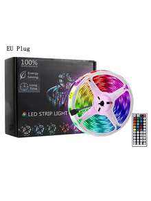 1入組多色5m歐洲標準智能防水led燈條套件,帶遙控器,適用於室內外裝飾照明,如臥室電視家居裝飾廚房等 - 彩色 - 查看 7