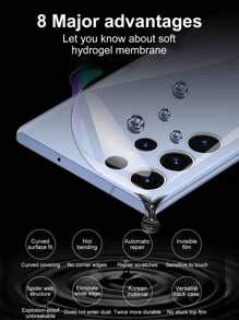 自动修复防指纹兼容三星 S24 S23 S22 S21 S20 Plus Ultra S10 S9 S8 Plus 系列全覆盖背面水凝胶膜兼容 Galaxy S21 Fe 4G/5G S20 Fe S10 Lite S10 E 屏幕保护膜配件