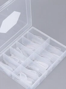 FULL BEAUTY 120 件长杏仁聚指甲凝胶模具指甲延长双重形状透明指甲尖延长全覆盖模具快速构建美甲工具带刻度美甲用品适用于家庭沙龙、美甲用品、美甲工具、美甲工具、返校、指甲、按压指甲的美甲工具 - 無色 - 查看 3