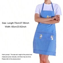 1pc Plaid Rabbit Pattern Apron With Pocket, Adjustable Oil And Stain Resistant Sling Apron, For Chef Gardening Cooking, Baking Flower Shop Painting, Kitchen Supplies - Purple - View 2