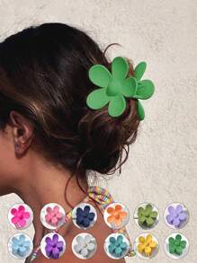 Flower Design Hair Claw St. Patrick's Day - Green - View 1