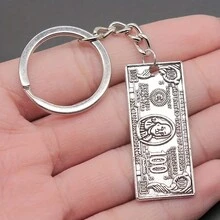 迷你美元鑰匙扣嘻哈復古鑰匙扣,可用於錢包、背包、汽車鑰匙等配件,旅行紀念品和禮物,歐美流行配飾復古美元吊墜鑰匙扣,為朋友送禮