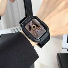 1入組運動手環兼容蘋果手錶38mm、40mm、41mm、42mm、44mm、45mm、49mm，含防護外殼，保護式護腕環，適用於蘋果手錶Ultra/9/8/SE/7/6/5/4/3/2/1男女款