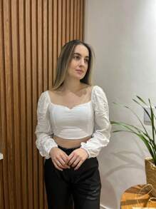 Women Tops - 白色 - 查看 1