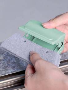 1入組塑膠清潔簡約風多功能縫隙清潔刷 - 綠色 - 查看 3