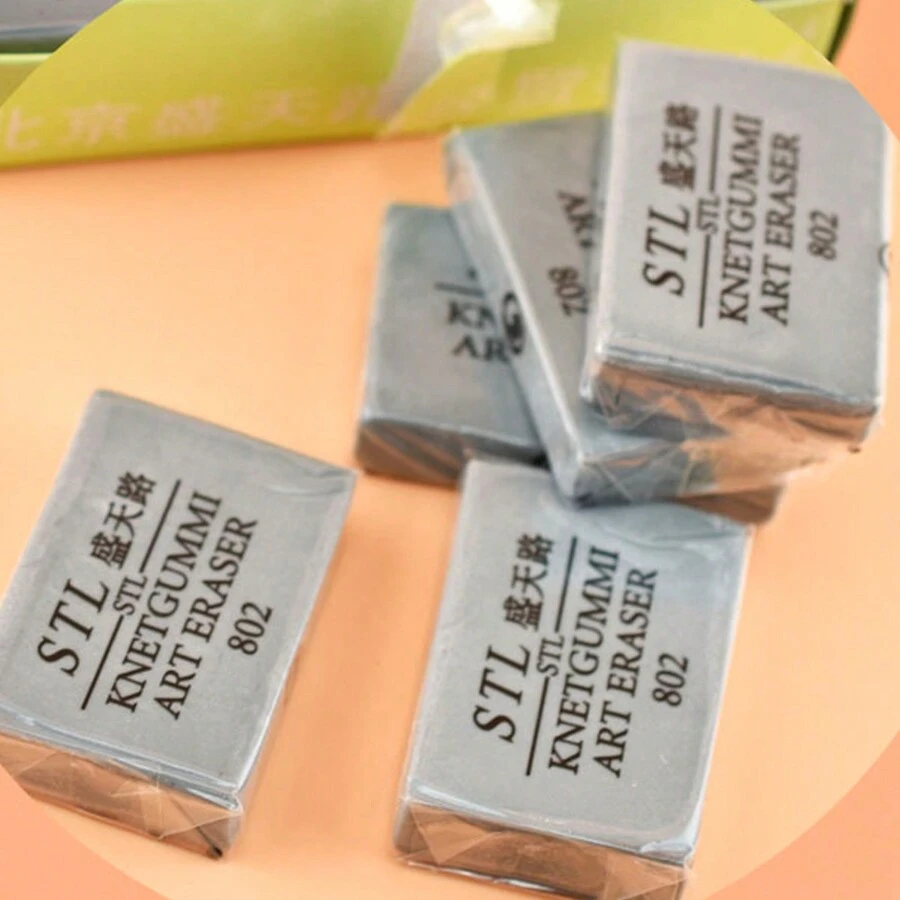 1pc Strong Adhesive & Malleable Drawing Eraser, Random Color - Grey - View 1