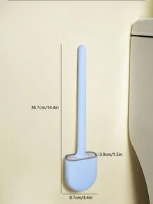 1pc Silicone Toiler Brush Set With Wall Mount Holder For Deep Cleaning Without Blind Spot - Blue - View 8