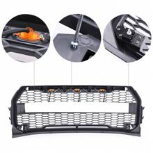 Replacement Part ABS Front Bumper Grille With LED Fit For F150 2015-2017 Raptor - màu đen - Xem 6