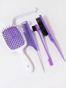 4入組梳子,適用於濕髮或乾髮,不打結,適用於梳理長髮和捲髮