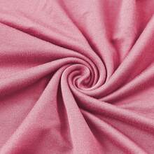 1pc Simple Pink Removable & Washable Elastic Corn Velvet Shell Curved Chair Cover All Seasons Used - Pink - View 10