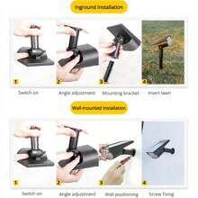 1pc Solar Powered Spotlight With Tree Lamp Holder For Outdoor Landscape Decoration Of Garden Villa, Lawn