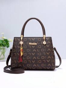 Fashionable Large Capacity Shoulder & Handheld Bag - Coffee Brown - View 1