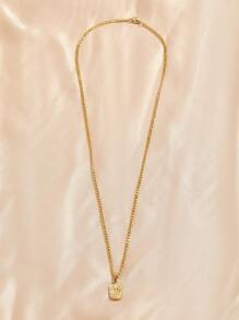 1 件不锈钢金黄色吊坠装饰项链，适合日常装饰或送礼