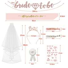 18入組新娘腰帶與長袍禮服用品,單身派對穿戴配件,包括髮飾、長袍、髮箍等