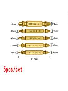 5 Pieces Broken Head Screw Extractor, Damaged Screw Extractor Bit Set, Screw Removal Bolt Remover - Easily Remove Peeled And Broken Screws! - Gold - View 3