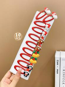 10pcs Children's Cute Christmas Tree & Water Drop Shaped Hair Clips - Multicolor - View 2