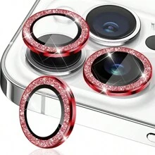 iPhone Máy chụp hình Kính bảo vệ ống kính Bling , Đã nâng cấp 9H Kính cường lực Nắp máy ảnh Bảo vệ màn hình Kim loại Cá nhân Nhẫn - Đỏ - Xem 1