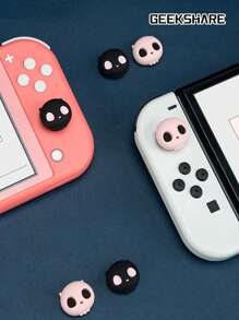 GeekShare 4 nút bìa hình đầu lâu màu hồng Tương thích với Switch/Oled/Lite - Hồng và đen - Xem 7