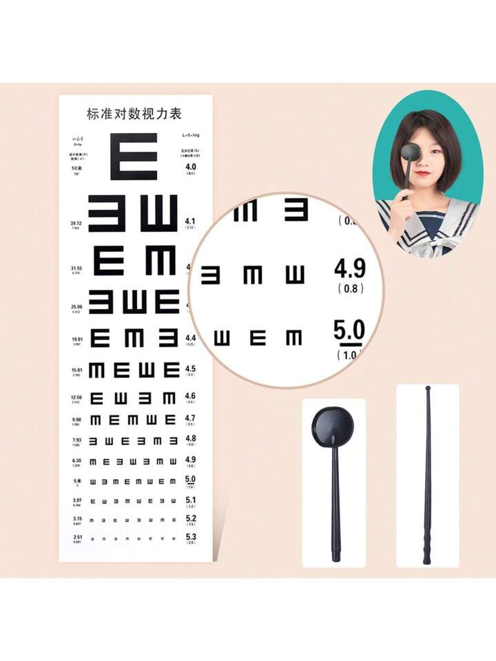 1 Set Of Eye Charts, Including Standard Logarithmic Visual Acuity Chart