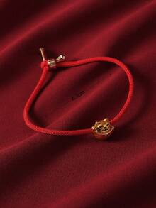 1個時尚風手工珠串幸運貓、燈籠、魚裝飾女式手鐲,適用於日常佩戴,假期、休閒、派對等場合