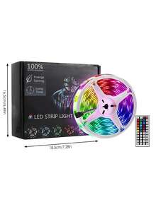 1入組多色5m歐洲標準智能防水led燈條套件,帶遙控器,適用於室內外裝飾照明,如臥室電視家居裝飾廚房等 - 彩色 - 查看 2