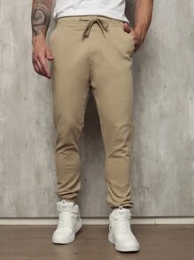 Men Pants - Khaki - View 1