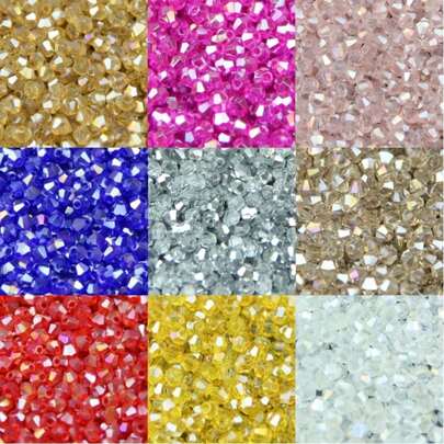 200 顆 3 毫米菱形尖頭透明水晶珠 Ab 顏色散珠適合 Diy 珠寶製作,彩虹色