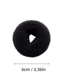 1pc Women's High Ponytail Fashionable Sweet Roll Hair Styling Tool - Black - View 1