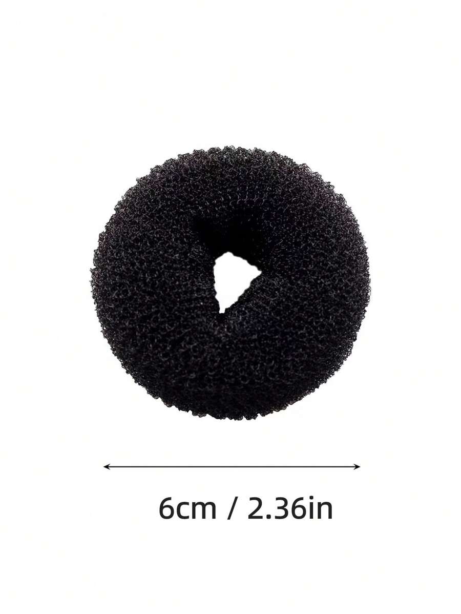 1pc Women's High Ponytail Fashionable Sweet Roll Hair Styling Tool - Black - View 1