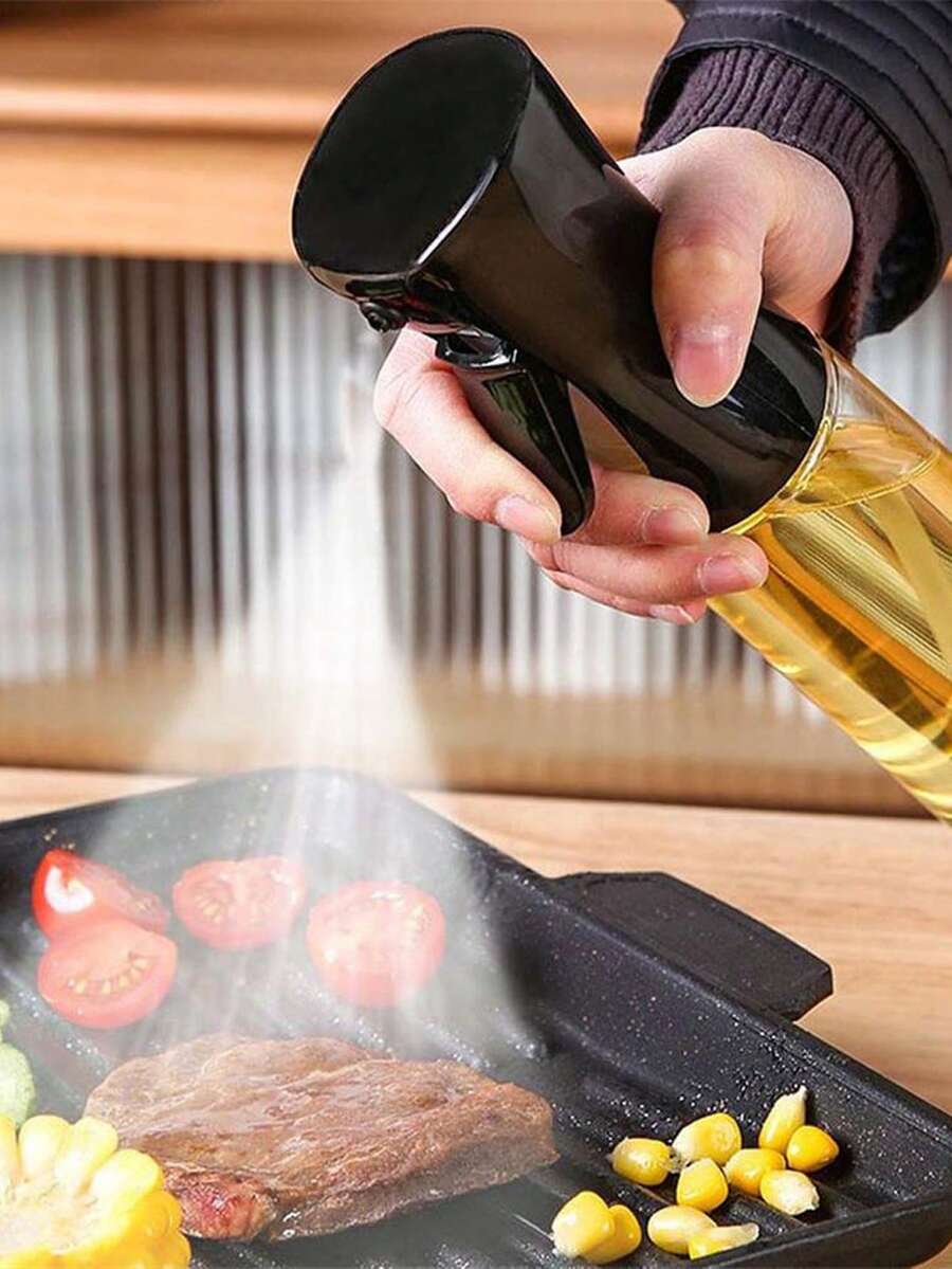 1入組300ML油注器，現代油噴瓶，廚房油噴瓶，噴霧瓶，家用按壓式非懸掛式透明噴霧瓶 - 黑色 - 查看 1