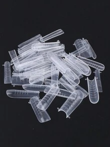 FULL BEAUTY 48 قطعة من أشكال الأظافر الاكريليك الشفافة الكاملة التغطية لتمديد الأظافر، أدوات مانيكير، لوازم الأظافر، أدوات فن الأظافر، عودة إلى المدرسة، أظافر، أدوات الأظافر للأظافر المضغوطة - شفاف - مشاهدة 6