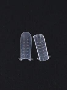 FULL BEAUTY 48 قطعة من أشكال الأظافر الاكريليك الشفافة الكاملة التغطية لتمديد الأظافر، أدوات مانيكير، لوازم الأظافر، أدوات فن الأظافر، عودة إلى المدرسة، أظافر، أدوات الأظافر للأظافر المضغوطة - شفاف - مشاهدة 4