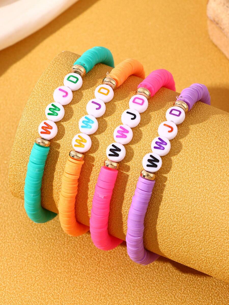 4Pcs WWJD Bracelets For Men Boys,What Would Jesus Do Bracelets Leather WWJD Bracelets Pack For Women Girls,Random Letter Color - Multicolor - View 1