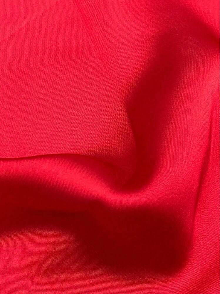 1pc Solid Color Elegant & Unique Classic Spring/Autumn Women Scarf, Versatile & Comfortable Daily Wear - Red - View 5