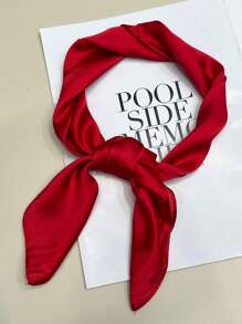 1 件纯色优雅独特经典春秋女士围巾，百搭舒适的日常穿着 - 紅色 - 查看 1