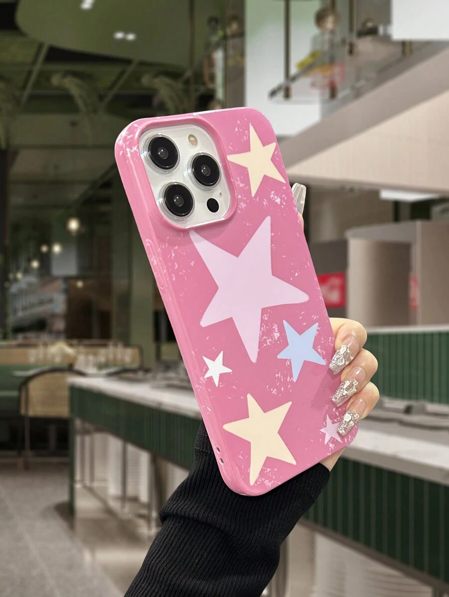 1 Vỏ điện thoại có kết cấu độ bóng cao hình ngôi sao năm cánh màu hồng Tương thích với iPhone - Nhiều màu - Xem 1