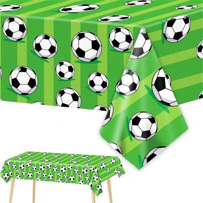 1Pc, Green Soccer Party Tablecloth Soccer Theme Birthday Table Cover Decoration Soccer Party Supplies Favor Green Football Tablecloth Table Decoration Bachelor Sports Game Party Back To School Valentine Day