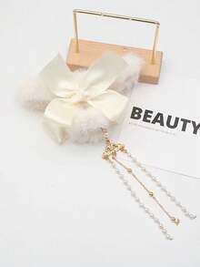 1入秋冬時節用於女性的流蘇&蝴蝶結髮夾，大號髮夾，髮爪