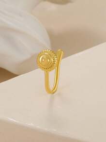 6入組新款時尚創意無穿孔向日葵、幾何形狀u型鼻夾珠寶,男女適用的日常配飾 - 復古銀色 - 查看 4