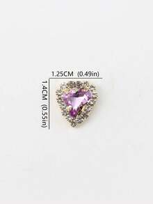 10 件/套韩式美甲水钻，金色和银色底座，配有 28 种颜色闪亮异形和心形水钻，DIY 指甲装饰 - 紫色 - 查看 4