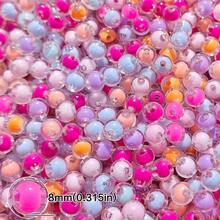 265顆8mm圓形仿珍珠亞克力珠子,寬鬆間隙珠子可用於diy手鍊項鍊珠寶製作,適合作為女孩節日、生日、感恩節和聖誕節的禮物