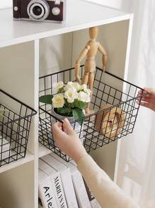 1入組金色手柄鐵絲籃,廚房、餐具室、衣櫥、洗衣房、櫥櫃、車庫儲物必備